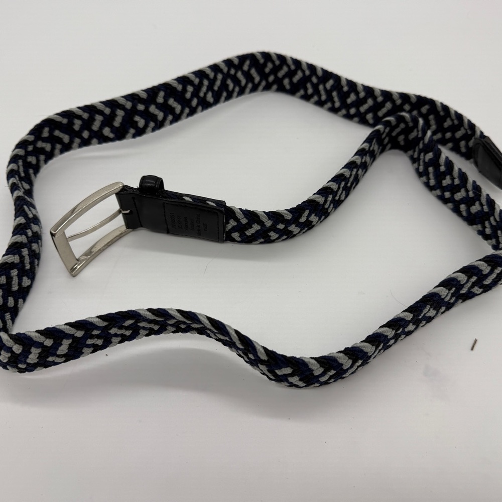 Men's Black and White Woven Belt